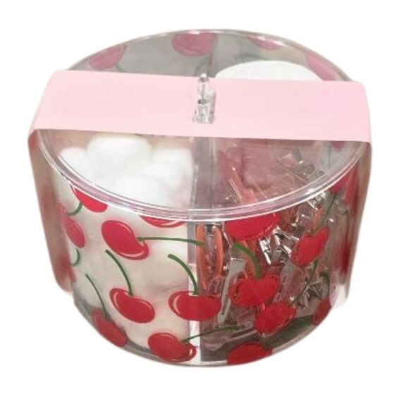 Tamid Cherry Bliss Edition 4-Section Rotating Storage Container w/Clips - Picture 1 of 7